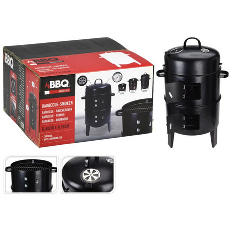 Bbq houtskoolbarbecue 78 cm zwart