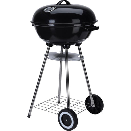 Overige merken kogelgrill houtskoolbarbecue op wielen 46 cm zwart