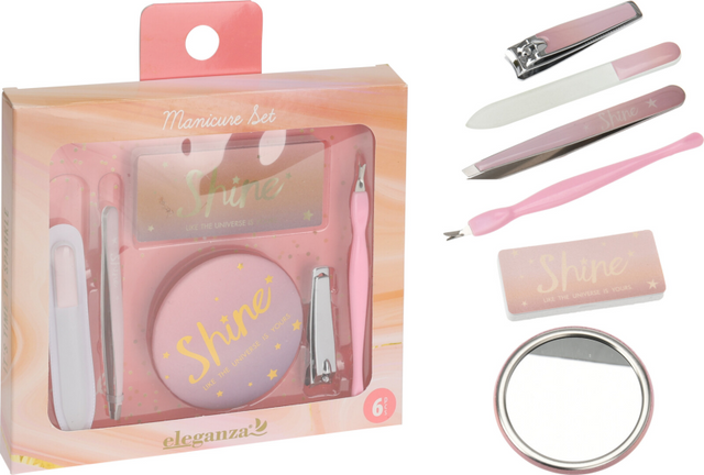 Eleganza manicureset shine 6-delig assorti