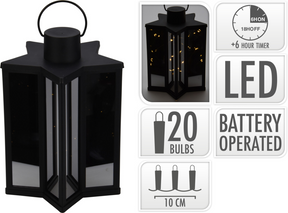 Lantaarn spiegelglas led 23cm