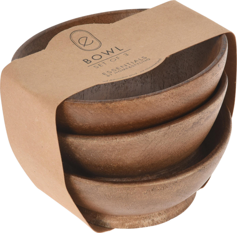 Walnoot schalen 11cm set 3 stuks