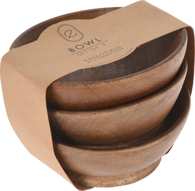 Walnoot schalen 11cm set 3 stuks