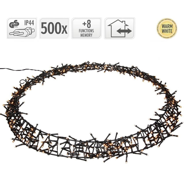 S.i.a. decoratie led ring 58 cm 500 led #039;s warm wit zwart