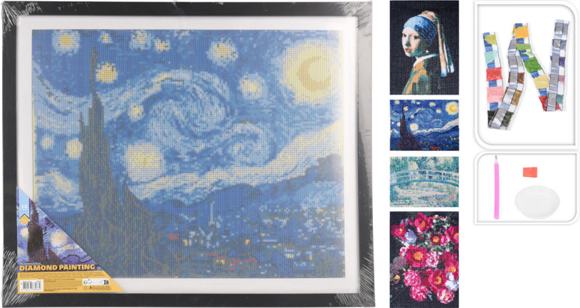 Diamond painting set 40x50cm met lijst assorti