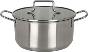 Eh kookpan rvs met glazen deksel - 20cm