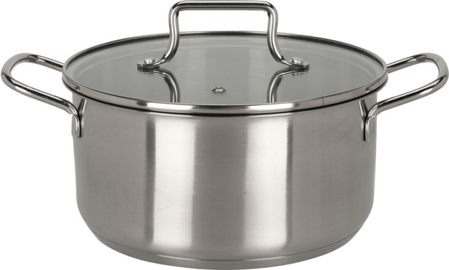 Eh kookpan rvs met glazen deksel - 20cm