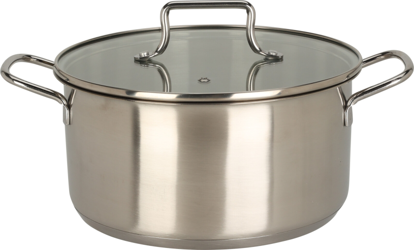 Eh kookpan rvs met glazen deksel - 22cm