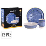 12-częściowy zestaw usług kempingowych Redcliffs Melamine Blue