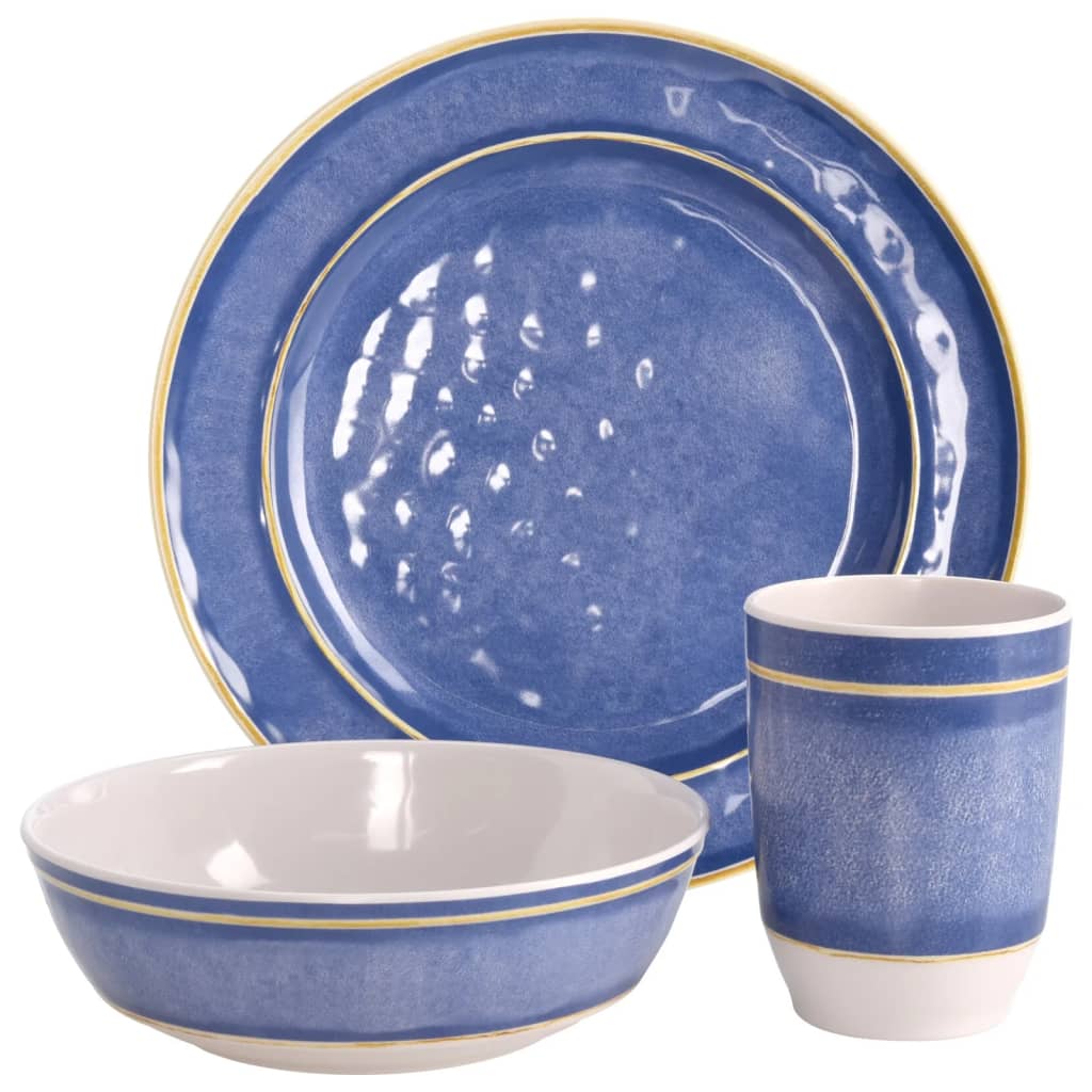 12-częściowy zestaw usług kempingowych Redcliffs Melamine Blue