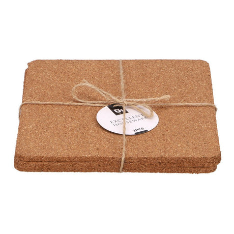 Excellent houseware kurken onderzetters 3 stuks