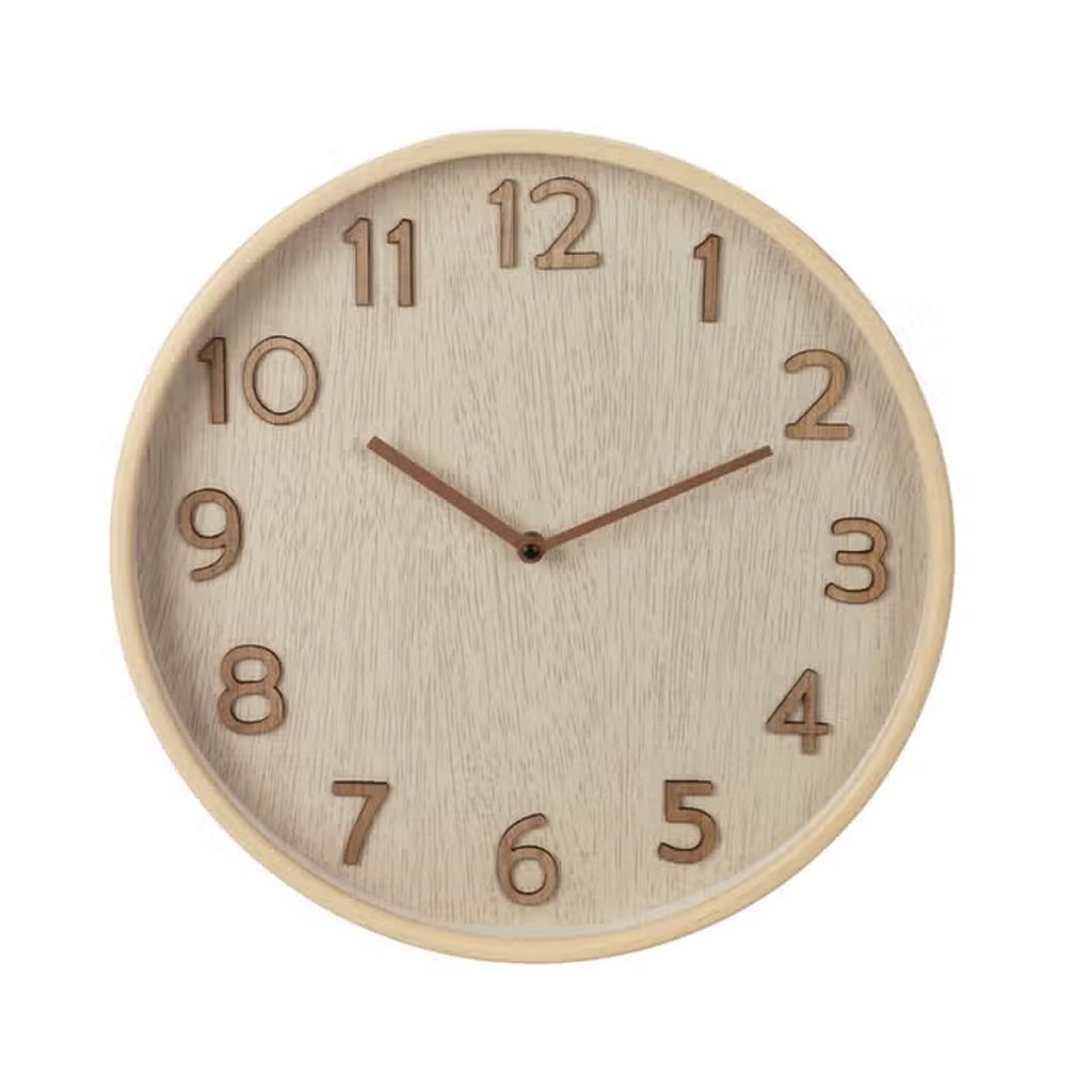 Overige merken wandklok houtlook 38x5 cm grijs
