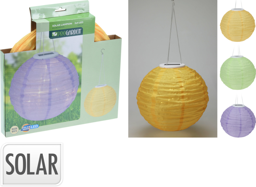 Lampion solar 28cm 3 assorti