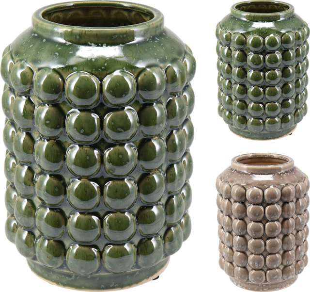 Vaas bubbel 19cm 2 assorti kleur