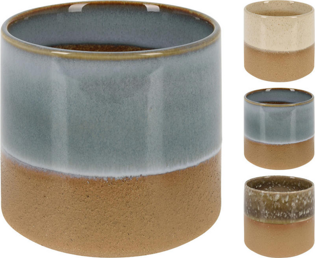 Bloempot durotone finish aardewerk 11x10cm - assorti kleur