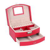 Ottosimon juwelenbox deluxe roze sieradendoosje met spiegel en lade.