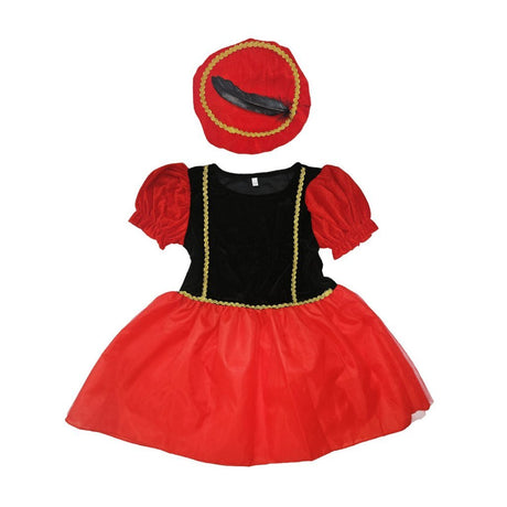 Merkloos pietenjurk 110-116 zwart rood