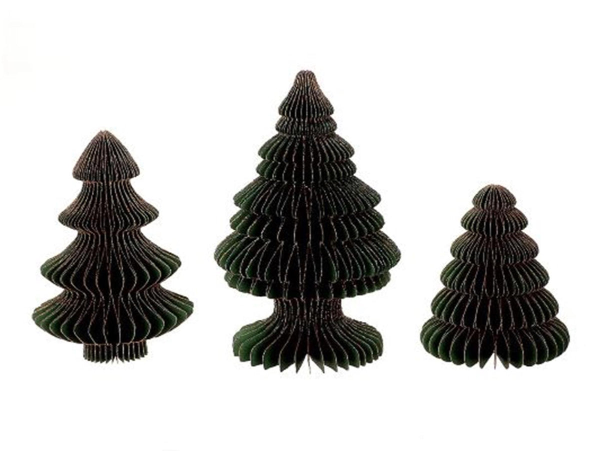 Hbx natural living kerstboom papier foldy 3-delig groen