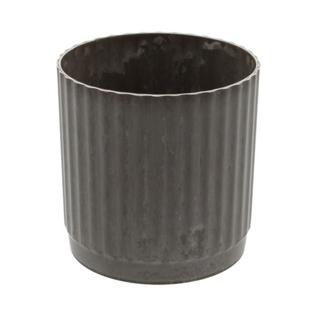 Hbx natural living bloempot melamine ribbel dia14x15,5cm