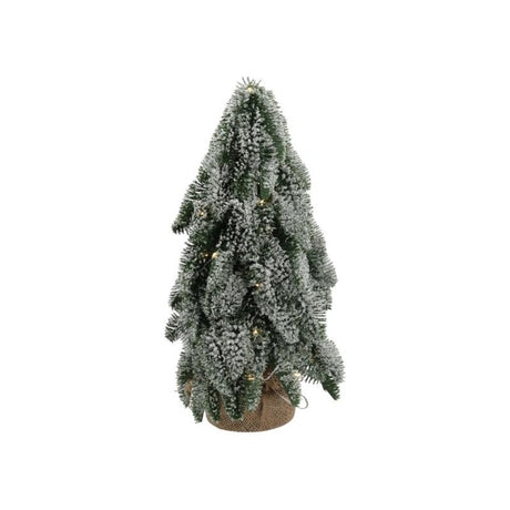 Hbx natural living kerstboom nobilis besneeuwd met 35led verlichting dia22x43cm op batterij