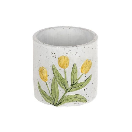 Hbx natural living bloempot tulp geel ø10,5xh10,3cm