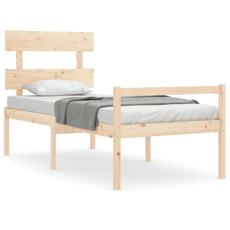 Vidaxl seniorenbed met hoofdbord massief hout