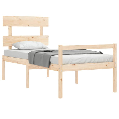 Vidaxl seniorenbed met hoofdbord massief hout