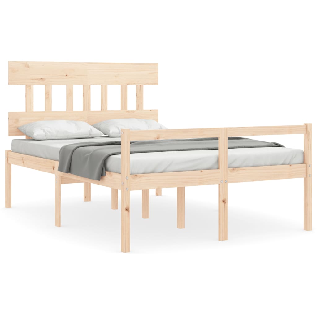 Vidaxl seniorenbed met hoofdbord massief hout 140x190 cm