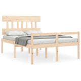 Vidaxl seniorenbed met hoofdbord massief hout 140x190 cm