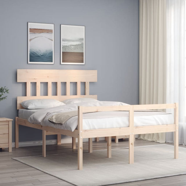Vidaxl seniorenbed met hoofdbord massief hout 140x190 cm