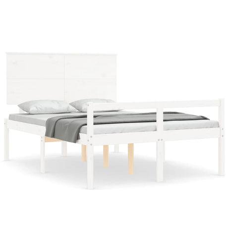 Vidaxl seniorenbed met hoofdbord massief hout wit