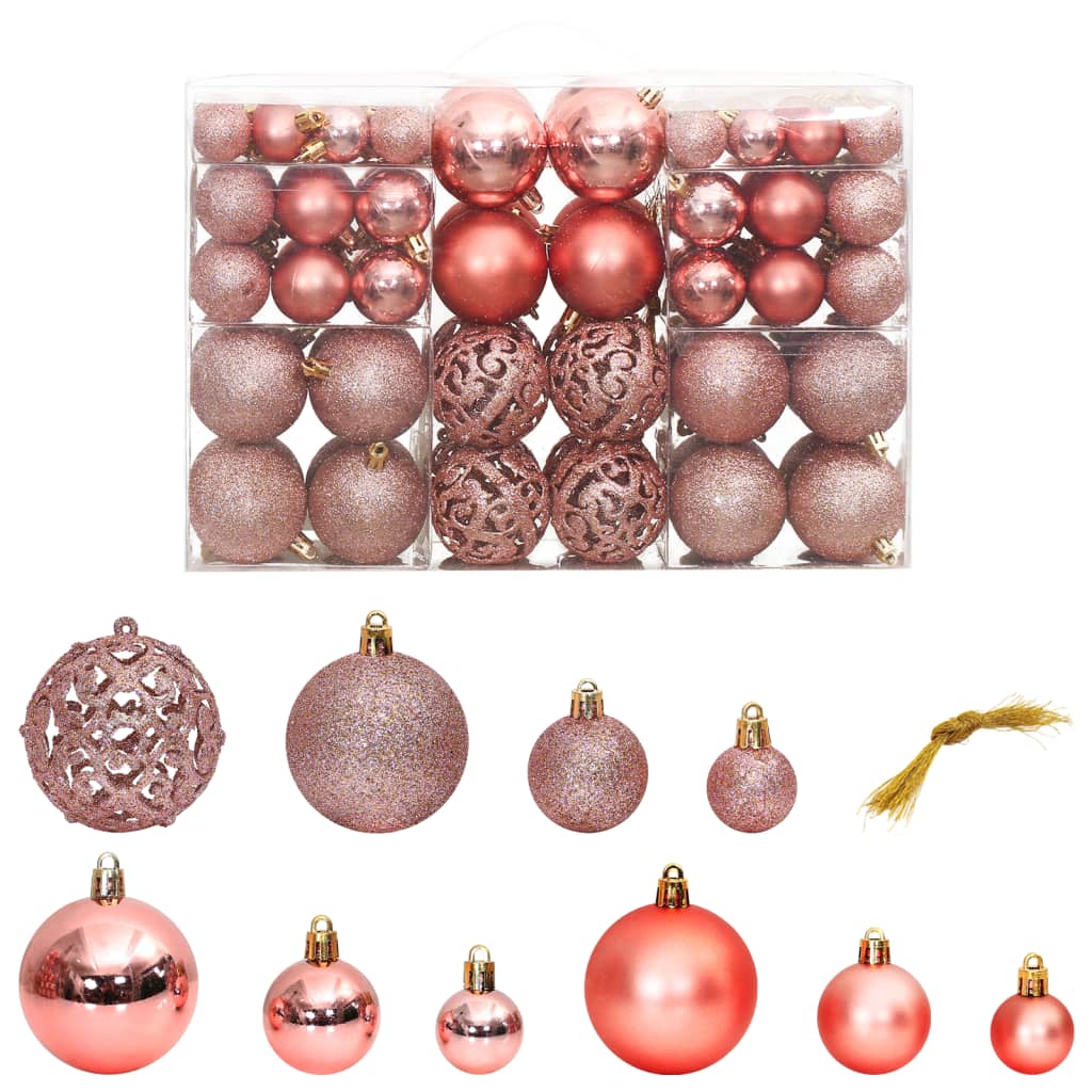 Vidaxl Weihnachtsbällchen 100 St 3 4 6 cm Pink und Rosé