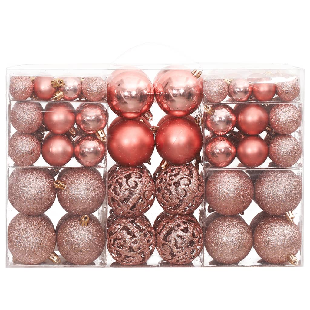 Vidaxl Weihnachtsbällchen 100 St 3 4 6 cm Pink und Rosé