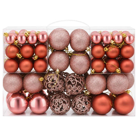 Vidaxl kerstballen 100 st 3 4 6 cm roze en rosé