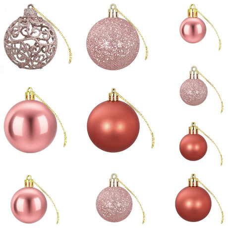 Vidaxl kerstballen 100 st 3 4 6 cm roze en rosé