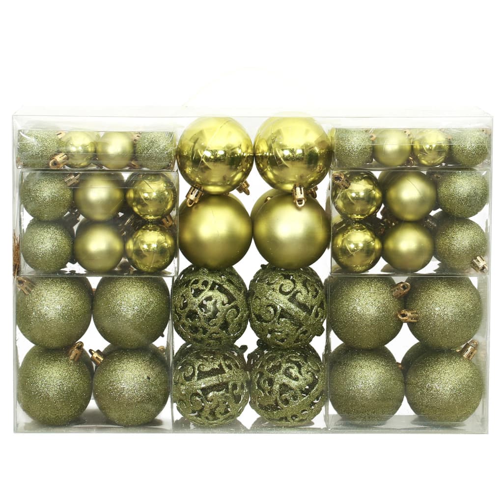 Vidaxl Boules de Noël 100 st 3 4 6 cm vert clair