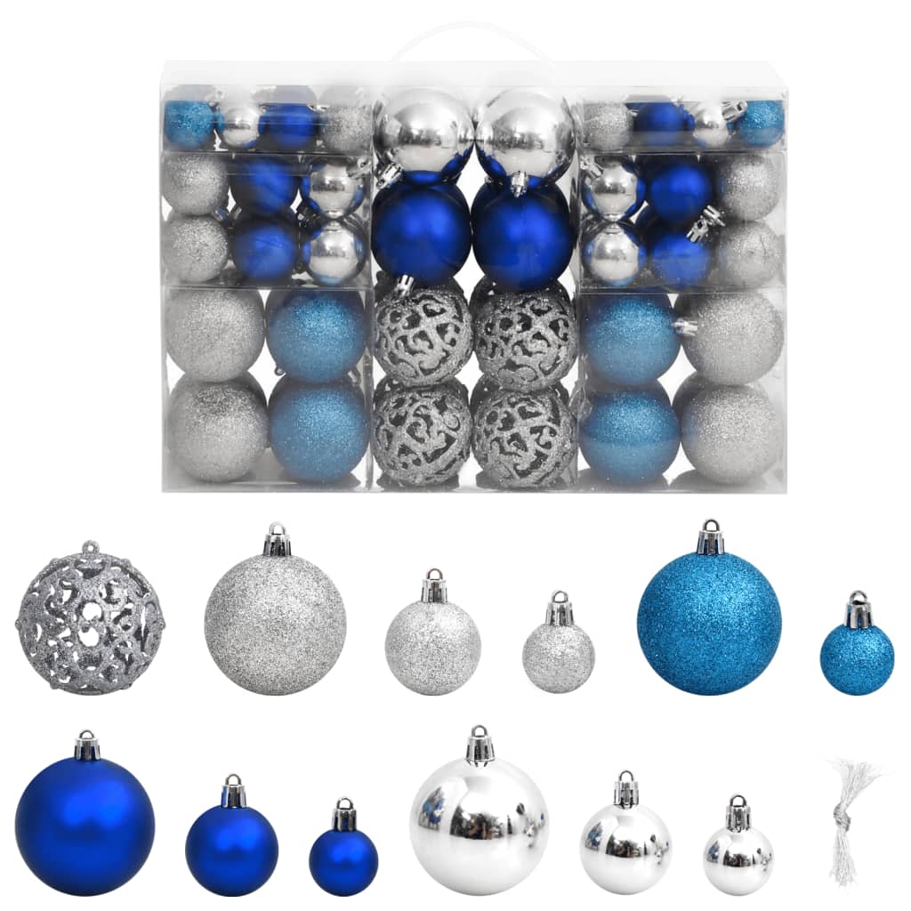 Vidaxl Weihnachtsbällchen 100 St 3 4 6 cm blau und silberfarben