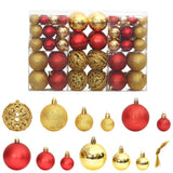 Vidaxl Boules de Noël 100 pcs 3 4 6 cm Golden et vin rouge