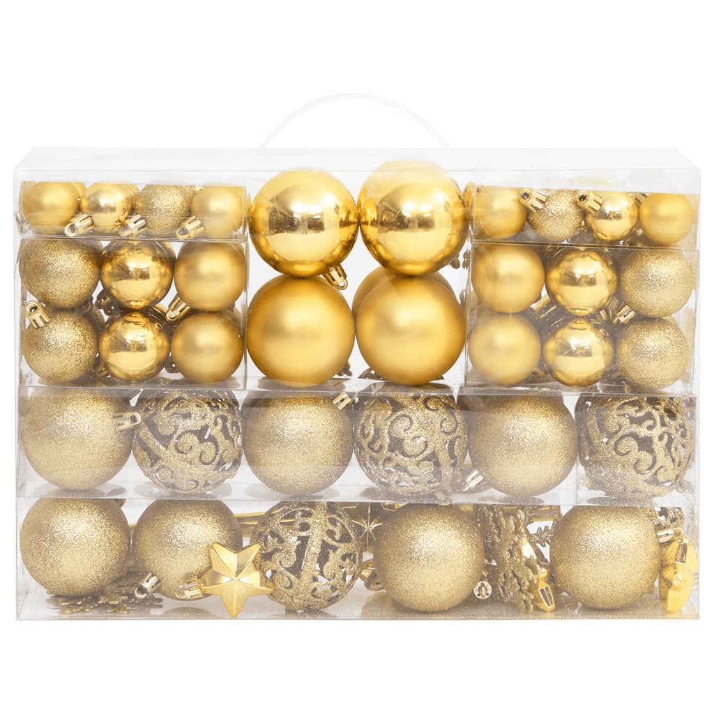 Vidaxl 111-part Christmas ball set polystyrene gold colored