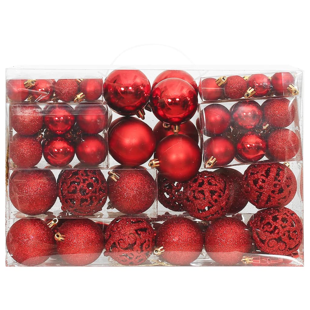 VidaXL 111-delige Kerstballenset polystyreen rood