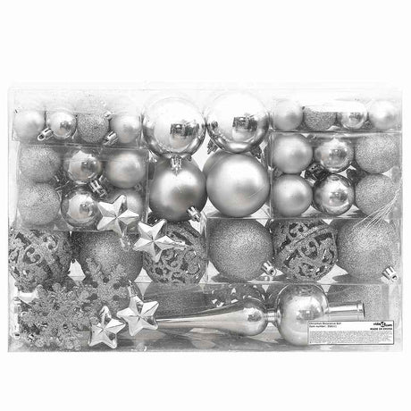 Vidaxl 111-delige kerstballenset polystyreen zilverkleurig