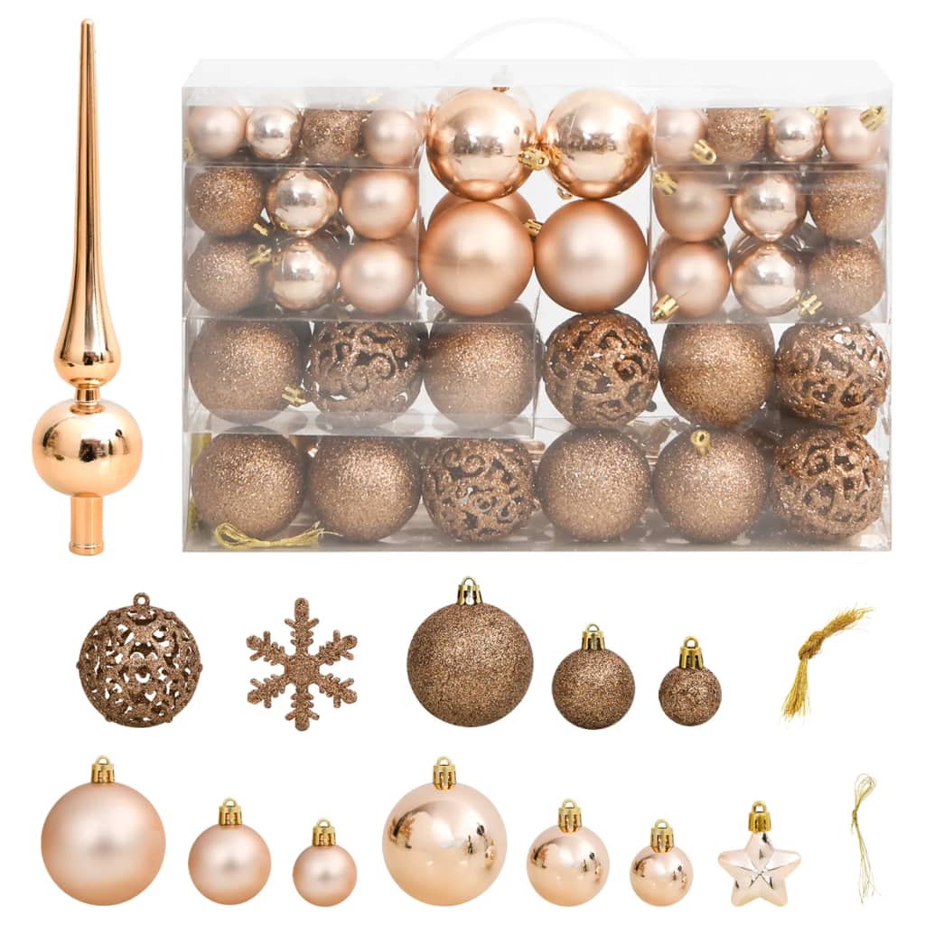 Vidaxl 111-part Christmas ball set Polystyrene Roségoud