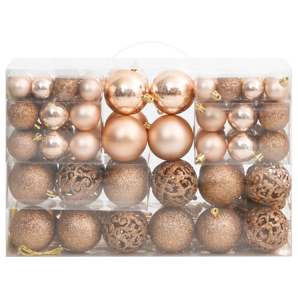 Vidaxl 111-Deel Chrëschtdag Ball Set Polystyreen Roosgoud