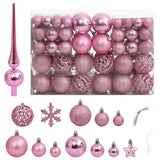 Vidaxl 111-Deel Chrëschtdag Ball Set Polystyreen rosa