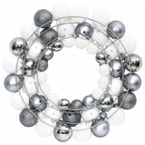 VidaXL Kerstkrans 45 cm polystyreen wit en grijs
