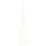 Vidaxl kerstverlichtingskegel met 60 warmwitte led's 120 cm acryl