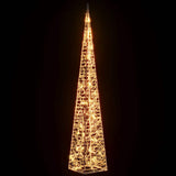 Vidaxl kerstverlichtingskegel met 60 warmwitte led's 120 cm acryl