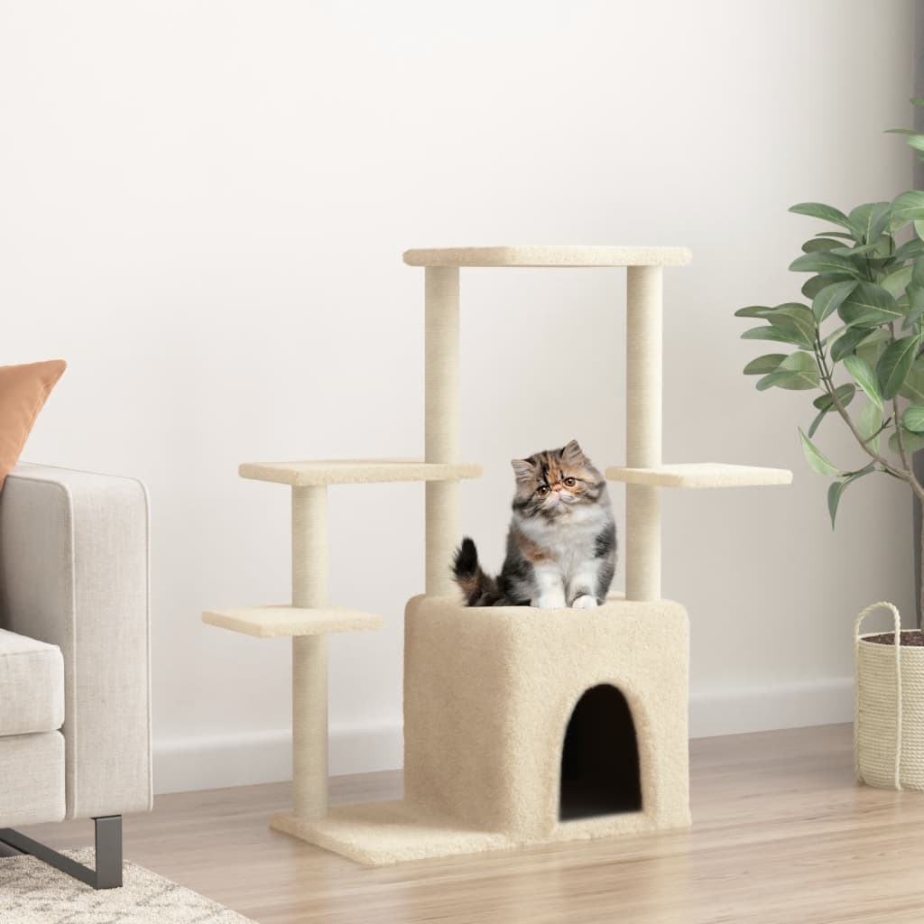 Vidaxl Cat Furniture avec Sisal Scratch Posts 97,5 cm Crème -Colored