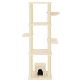 Vidaxl kattenmeubel met sisal krabpalen 154 cm crèmekleurig