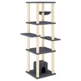 Vidaxl kattenmeubel met sisal krabpalen 154 cm donkergrijs