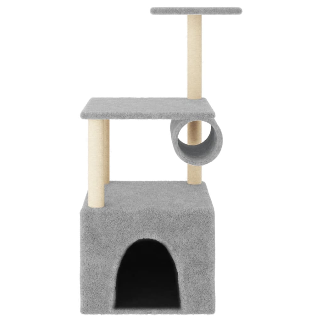 Muebles de gato de Vidaxl con postes de rascado de sisal 109.5 cm de gris claro